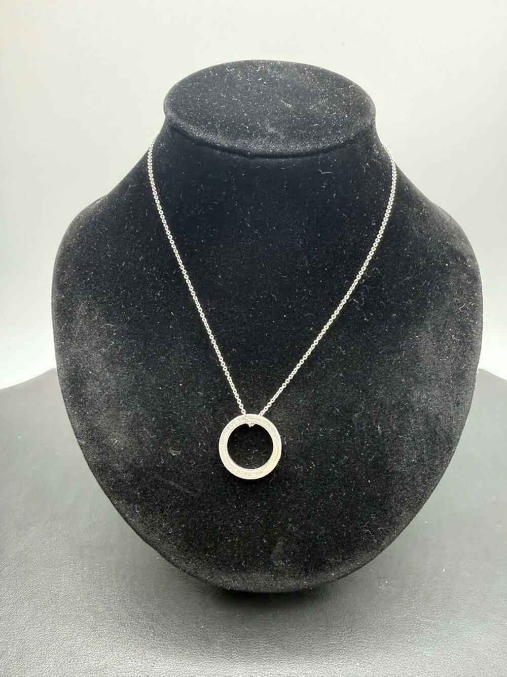 Tiffany & Co. 1837 Round Circle Ring Necklace 18" Silver .925 SPB-TS 360307